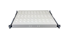 Półka Wysuwana 19 1U Głęb. 570Mm, Kolor Szary, 4 Punkty Mocowania