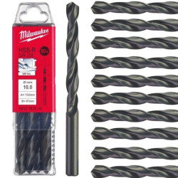 Wiertło do metalu HSS-R walcowane 10x87/133mm Zestaw 10szt MILWAUKEE