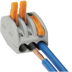 WAGO 222-413 3 Conductor Classic Lever Splicing Connector 32A Grey/Orange