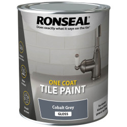 Ronseal 39376 One Coat Tile Paint Cobalt Grey Gloss 750ml