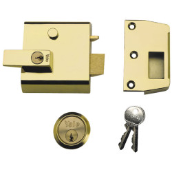Yale Locks P1 Double Security Nightlatch 60mm Backset Brasslux Finish Visi