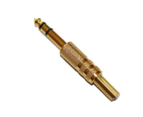 Wtyk jack 6.3mm stereo duży metal złoty