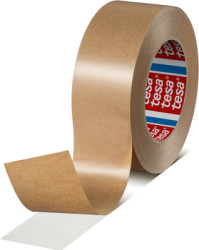 Adhesive tape, 9 x 0.225 mm, double sided, PVC film, white, 50 m, 04970-00147-00