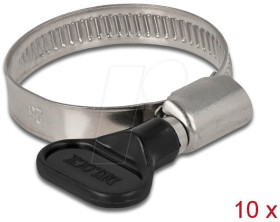 19447 Hose clips with wing nut, 25 - 40 mm, 10 pieces