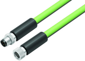 Sensor actuator cable, M8-cable plug, straight to M8-cable socket, straight, 4 pole, 2 m, PUR, green, 4 A, 77 5430 5429 50704-02