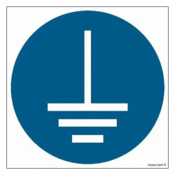 ZNAK - GJ005 Nakaz podłączenia uziemienia 25 x 25 cm KN - Folia podłogowa