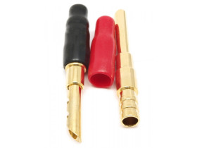 Wtyk banan czerwony lub czarny z gniazdem LAW90 gold Vitalco