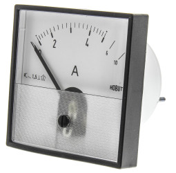 Amperomierz analogowy panelowy AC zakres 0/5/10A Direct Connected wysokość wycięcia: 72mm wartość 0/5/10A Direct