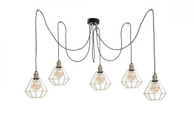 Lampa wisząca loftowa 5xE27 COMO GOLD