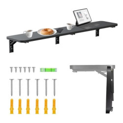 Składana półka / blat Maclean, czarny, 100x20cm, max. 50kg, MC-129 B