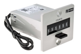 Licznik impulsów 230 V AC Resetowanie Ręczne RS PRO Cyfrowe 6-cyfrowy Licznik impulsów