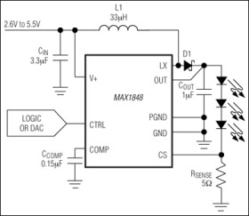 White LED Step-Up Converter in SOT23