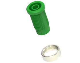 Gniazdo bananowe Żeński Gwint M3 Zielony 36A Electro PJP rozmiar 4 mm