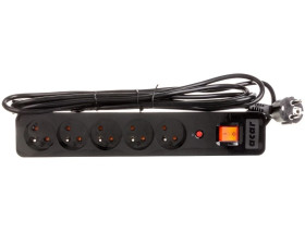 Przedłużacz przeciwprzepięciowy 5-gniazd ACAR X5 3m czarny
