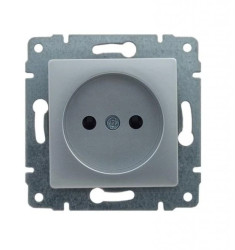 VENA Gniazdo pojedyncze b/u z przesłonami aluminium 514033