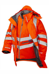 Coat 7 in 1 Hi Vis Orange Breathable PU