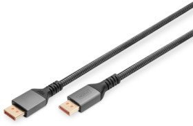 Connection cable, 1 m, black, DisplayPort 2.1 plug, straight to DisplayPort 2.1 plug, straight, DB-340111-010-S