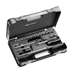 Zestaw nasadek rozmiar napędu 3/8 cala elementy: 24 Facom typ napędu Kwadratowy gniazdo 7 , 8 , 9 , 10 , 11 , 12 , 13 ,