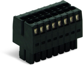 Socket header, 14 pole, pitch 3.5 mm, straight, black, 713-1107