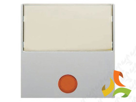 BERKER B.KWADRAT Klawisz z podświetleniem z dużym polem opisowym do wyłączników 1 pojedynczy z 5-cioma soczewkami kremowy połysk