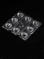 Soczewka LED szerokokątna 8-LEDowa 49.49 x 49.49 x 7.12mm, kąt widzenia 90°, do użytku z Oświetlenie architektoniczne,