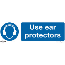 Worksafe SS10P1 Mandatory Safety Sign - Use Ear Protectors - Rigid Plastic