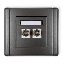 Gniazdo antenowe podwójne typu F (2x SAT, niezależne)