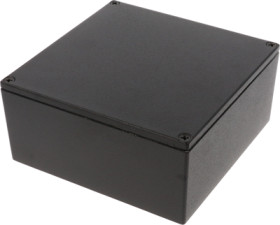 Aluminum die cast enclosure, (L x W x H) 125 x 125 x 57 mm, black (RAL 9005), IP65, 1590WKKBK