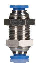 Złączka pneumatyczna Wciskane 6 mm Wciskane 6 mm RS PRO Adapter grodziowy do rur