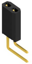Socket header, 2 pole, pitch 2.54 mm, angled, 10026567
