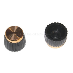 GAŁKA POTENCJOMETRU GPCZ20 CZARNA ZŁOTA 20mm ALUMINIUM H-16mm