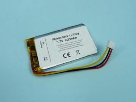 620mAh 3,7V Li-PO 3-PIN 61x36x4mm