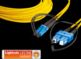 LDP-09 LC-SC 5.0 Duplex fibre optic patch cable, SM OS2, LC - SC, 5.0 m