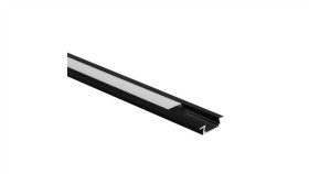 Profil P02 Podtynkowy Czarny +Klosz Mleczny 2M