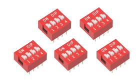 Opencircuit DIP switch 4 positions red - 5 pcs