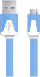 Kabel USB MICRO A-B 1M pĹaski niebieski