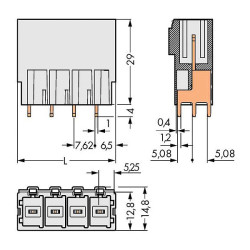 WAGO 831-3607 Male MCS-MAXI 7P 7.62mm Straight Solder Pins2