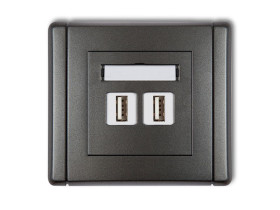 FLEXI Gniazdo USBx2 podwójne-AA 3.0 grafitowy 11FGUSB-6 KARLIK