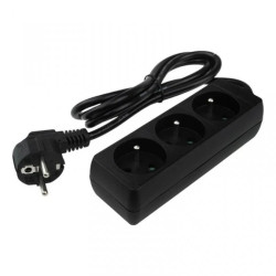 Przedłużacz 3 gniazda 1.5m z/u 3x1.0mm2 CZARNY