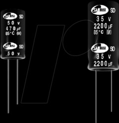 SD2C107M12025BB100 Elko, radial, 100 µF, 160 V, 85°, RM 5