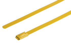 Opaska kablowa długość 360mm szerokość 4.6 mm RS PRO Stal nierdzewna z powłoką poliestrową -80 → +150°C