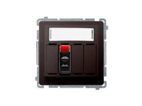 SIMON BASIC Gniazdo głośnikowe pojedyncze z polem opisowym (moduł) czekoladowy BMGL31.01/47 KONTAKT SIMON