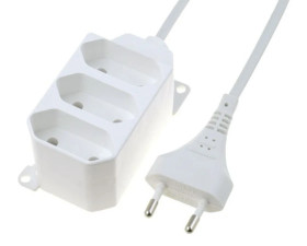 Przedłużacz 3-gniazda b/u Euro 2,5A 3m /OMYp 2x0,75/ biały PS-362 P