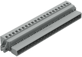 Pin header, 21 pole, pitch 5 mm, angled, gray, 231-621/019-000