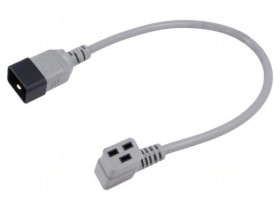 WN116-3/15/0.5GY Kabel: 3x1,5mm2, IEC C19 żeński kątowy,IEC C20 męski, 0,5m
