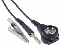 ANTY-KAB10M1BAN-3 Przewód łączeniowy ESD, długość 3m, zatrzask żeński 10mm - banan, krokodylek, rezystancja 1M