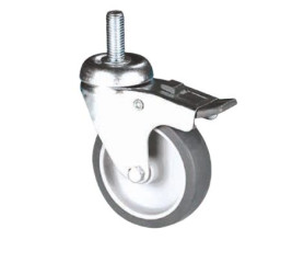 Koło samonastawne średnica kabla 125mm Trzpień gwintowany Guitel Hervieu 70kg wysokość całkowita 156mm