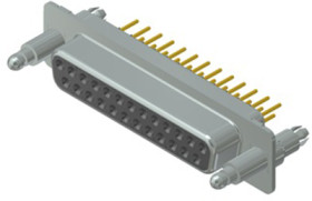 D-Sub socket, 25 pole, standard, equipped, straight, solder pin, 16-002163