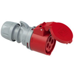 Gniazdo przenośne 16A 4P 400V czerwone IP44 TURBO SHARK 214-6TT