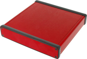 Aluminum enclosure, (L x W x H) 160 x 165 x 31 mm, red, IP54, 1455R1601RD